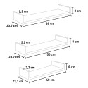 Set mit 3 Wandregalen für das Wohnzimmer, modernes Regal Calamita Maxi 
