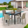 Schwarz Quadratisch Tisch und 4 Stühle Farbiges Polypropylen-Außenmastenset Grand Soleil Boheme Passion Rabatte