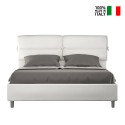 Doppelbett 160x190 cm mit Bettkasten, gepolstertes Kopfteil mit Kissen Nandy Angebot