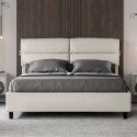 Doppelbett 160x190 cm mit Bettkasten, gepolstertes Kopfteil mit Kissen Nandy Rabatte