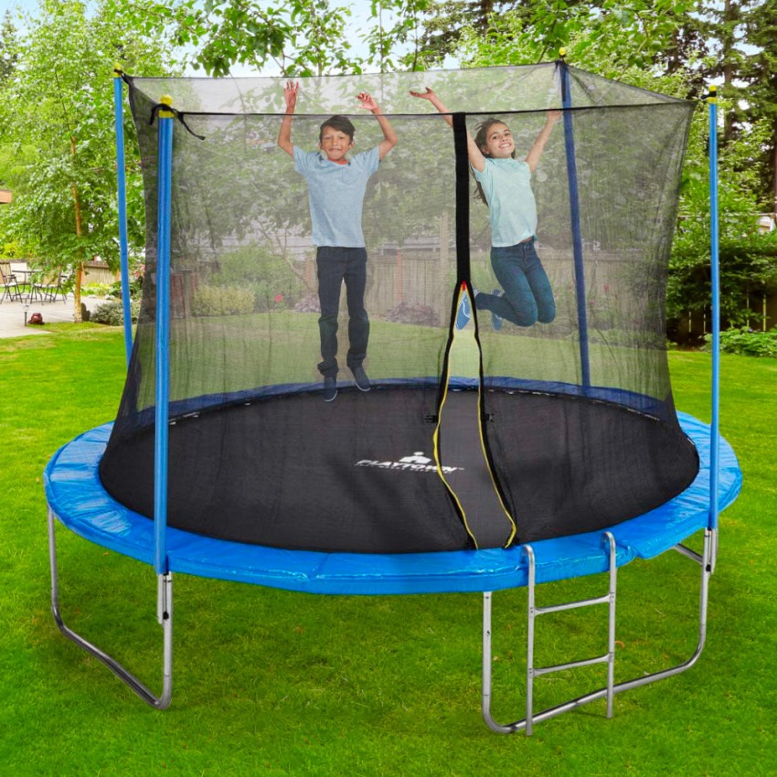 Trampolin Erwachsene Kinder elastische Matte 427 cm Sicherheitsnetz Kangaroo XXL