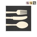Hand-eingelegter Holzrahmen 75x75cm Küchendekoration Cutlery