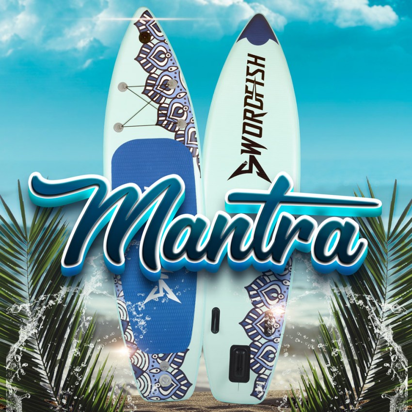 Aufblasbares Board SUP Stand Up Paddle Touring Erwachsene 320cm Mantra Pro
