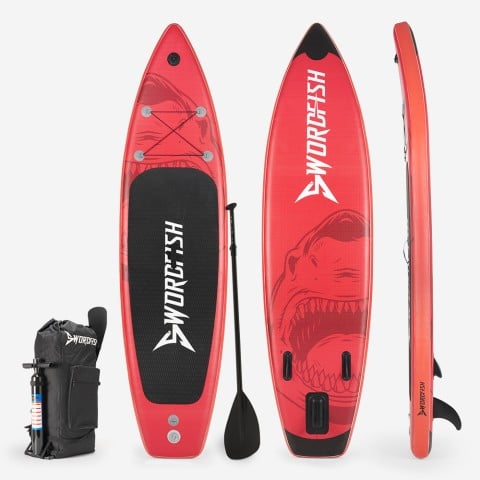 SUP Aufblasbares Stand Up Paddle Board Touring für Erwachsene 366cm Red Shark Pro XL