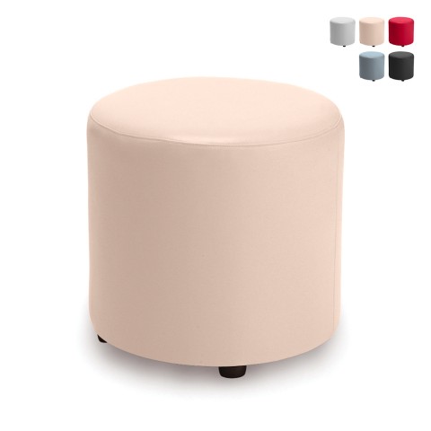 Moderner zylindrischer Fußhocker Kunstleder Ø 40cm für Wohnzimmer oder Wartezimmer Aktion