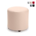 Moderner zylindrischer Fußhocker Kunstleder Ø 40cm für Wohnzimmer oder Wartezimmer Aktion