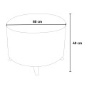 Großer runder Pouf Ø 80cm Fußhocker für Wohnzimmer und Warteraum 