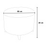 Großer runder Pouf Ø 80cm Fußhocker für Wohnzimmer und Warteraum 
