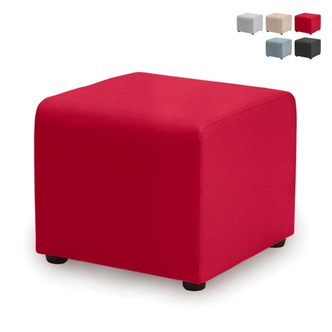 Quadratischer Pouf 46x46cm Wohnzimmer Wartebereich modern Kunstleder Aktion