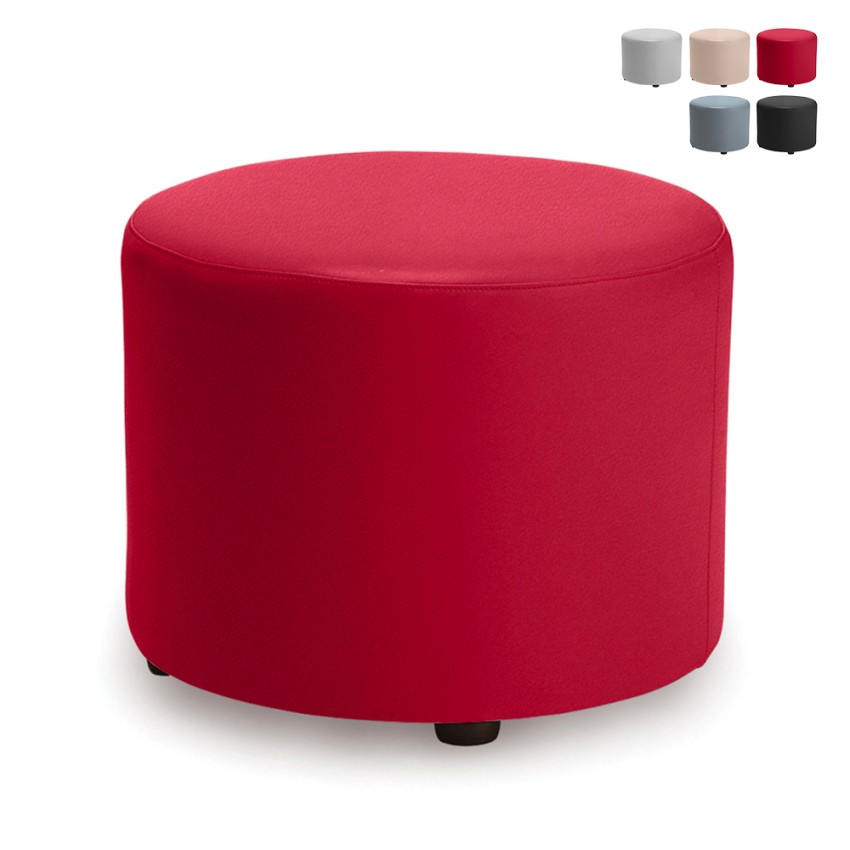 Runder Sitzpouf Ø 50cm Kunstleder für Wohnzimmer oder Wartezimmer Modell Runder Sitzpouf Ø 50cm Kunstleder für Wohnzimmer oder Wartezimmer Modell