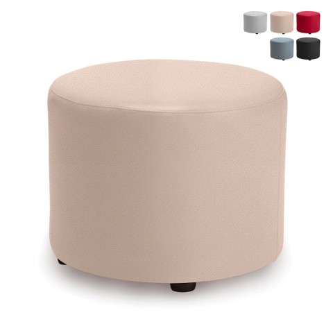 Runder Sitzpouf Ø 50cm Kunstleder für Wohnzimmer oder Wartezimmer Aktion