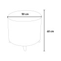 Runder Sitzpouf Ø 50cm Kunstleder für Wohnzimmer oder Wartezimmer 