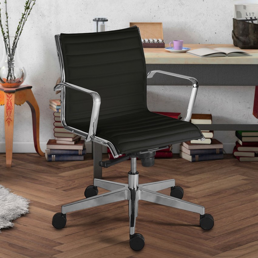 Niedriger ergonomischer Bürosessel Kunstleder Design Stylo LBE Niedriger ergonomischer Bürosessel Kunstleder Design Stylo LBE