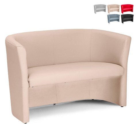 Design Zweisitzer-Wartezimmer-Sofa aus Kunstleder für Büro und Wohnzimmer Tabby Aktion