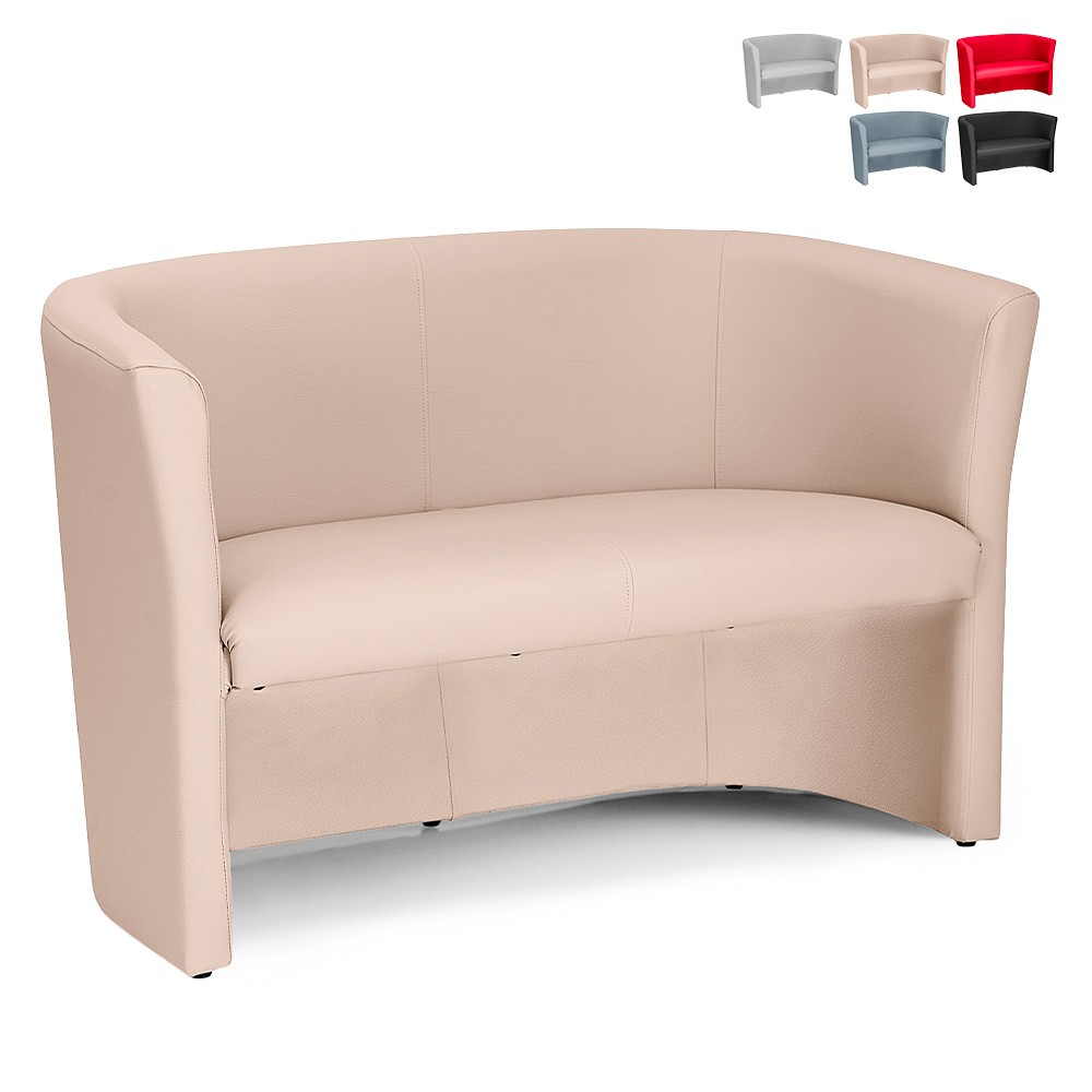 2-Sitzer Kunstleder Lounge Sofa Büro Design Tabby