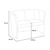 Design Zweisitzer-Wartezimmer-Sofa aus Kunstleder für Büro und Wohnzimmer Tabby 