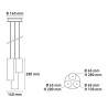 Moderner Pendelleuchter 3-flammig Zylindrisches Design Cromia 