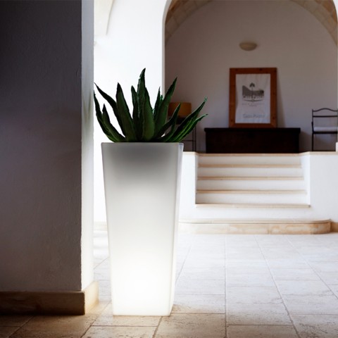 Leuchtender Blumentopf hoher Pflanzkübel modernes Design Egizio Aktion
