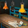 Pendelleuchte aus Eisen und handbemalter Keramik im Vintage-Industriedesign SO Aktion