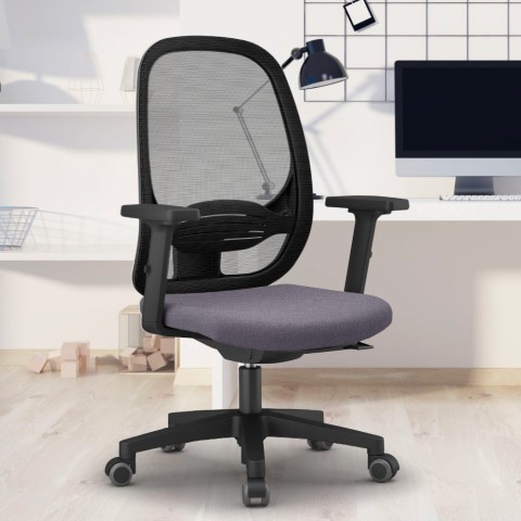Ergonomischer Bürostuhl Smartworking grau atmungsaktives Netz Easy G Aktion