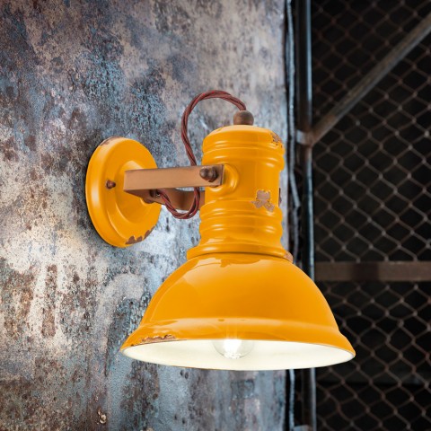 Wandlampe Applique aus Eisen und Keramik im Vintage-Industrie-Design AP Aktion