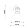Wandlampe Applique aus Eisen und Keramik im Vintage-Industrie-Design AP 