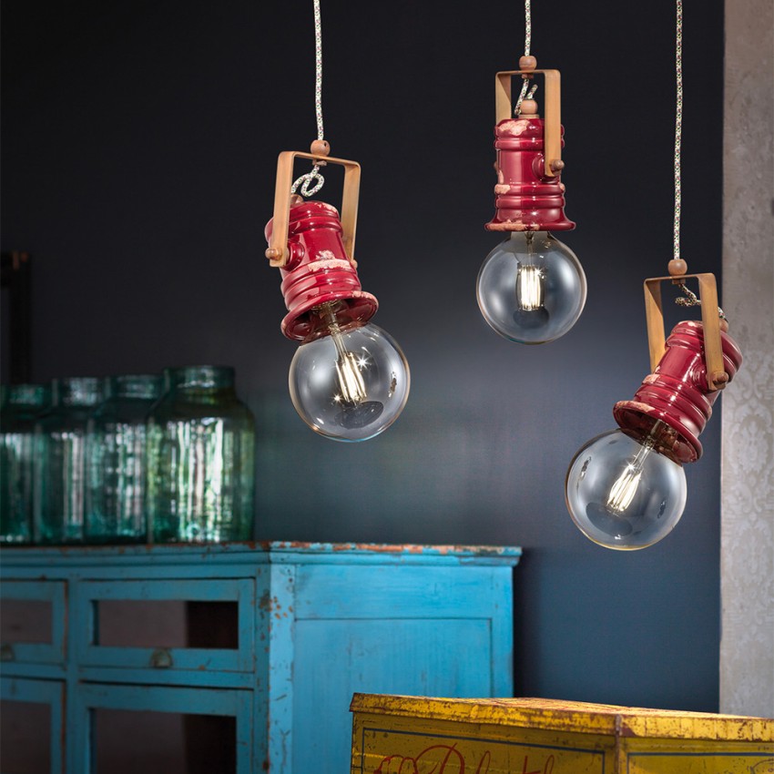Hängeleuchte Vintage Industrie-Design aus Eisen und Keramik Urban SO Aktion Hängeleuchte Vintage Industrie-Design aus Eisen und Keramik Urban SO Aktion