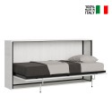 Horizontales Klappbett Einzelbett weiß 85x185cm Lattenrost Kando BF Verkauf