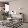 Horizontales Klappbett Einzelbett weiß 85x185cm Lattenrost Kando BF Aktion