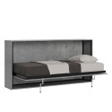 Graues Einzelbett 85x185 cm horizontale Klappfunktion Lattenrost Kando CM Angebot