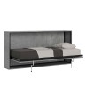 Graues Einzelbett 85x185 cm horizontale Klappfunktion Lattenrost Kando CM Angebot