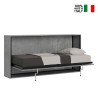 Graues Einzelbett 85x185 cm horizontale Klappfunktion Lattenrost Kando CM Verkauf