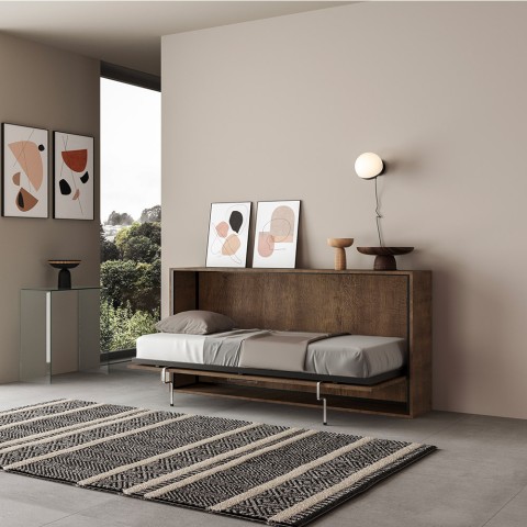 Horizontales Klappbett Einzel 85x185 cm mit Holzlatten Kando NC Aktion