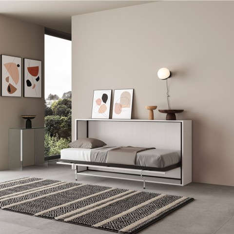 Horizontales Einzelklappbett mit Matratze 85x185 cm Kando MBF Aktion