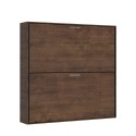 Horizontales Klappbares Etagenbett 85x185cm Nussbaumholz Kando 2NC Sales