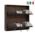 Horizontales Klappbares Etagenbett 85x185cm Nussbaumholz Kando 2NC Verkauf
