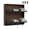 Horizontales Klappbares Etagenbett 85x185cm Nussbaumholz Kando 2NC Verkauf