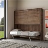 Horizontales Klappbares Etagenbett 85x185cm Nussbaumholz Kando 2NC Maße