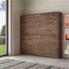 Horizontales Klappbares Etagenbett 85x185cm Nussbaumholz Kando 2NC Modell