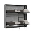 Klappbares Etagenbett mit Matratze 85x185 cm grau Kando 2MCM Angebot