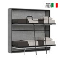 Klappbares Etagenbett mit Matratze 85x185 cm grau Kando 2MCM Verkauf