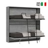 Klappbares Etagenbett mit Matratze 85x185 cm grau Kando 2MCM Verkauf