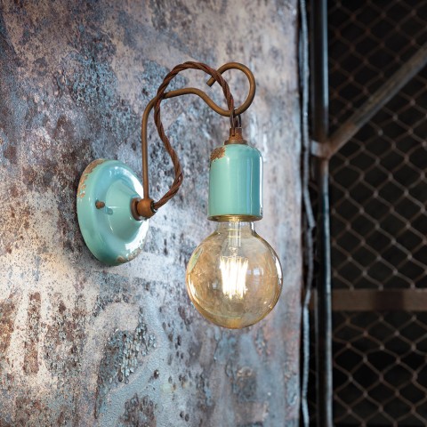 Industrielle Wandleuchte aus Eisen und Keramik im Vintage-Design AP3 Aktion