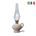 Tischlampe Glas und Keramik klassisches Vintage-Design Pompei TA