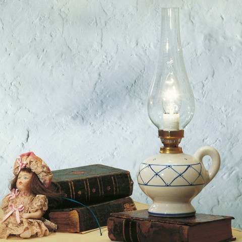 Tischlampe aus Glas und Keramik, klassisches Vintage-Design Pompei TA Aktion