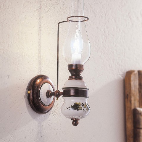 Klassische Wandlampe aus Glas und Keramik Pompei AP2 Aktion