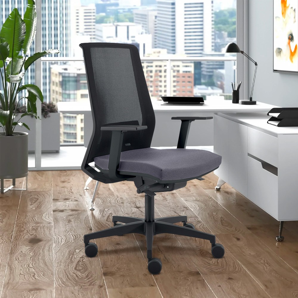Ergonomischer Bürostuhl Design grau atmungsaktives Netz Blow G