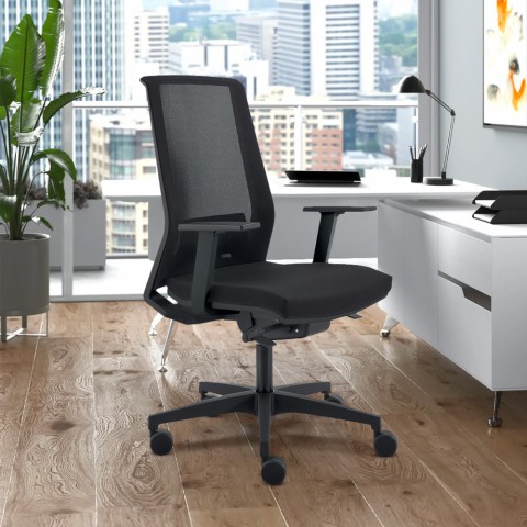 Ergonomischer Bürostuhl mit atmungsaktivem Netz, modernes Design Blow Aktion