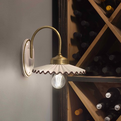 Wandleuchte Keramik klassisches Design handbemalt L’Aquila AP1 Aktion