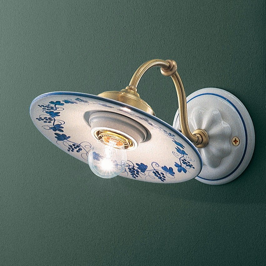 Wandleuchte im Design Asti AP aus handbemalter Keramik Aktion